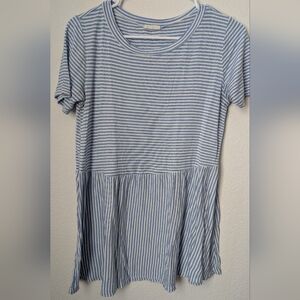 Boutique Periwinkle Blue Striped Top